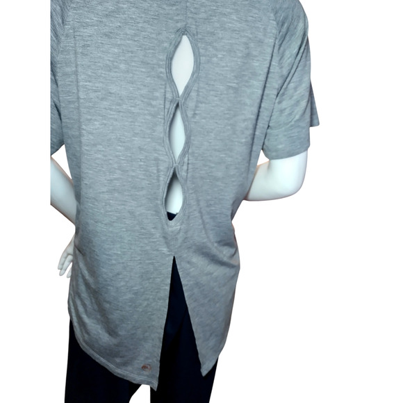 Modiv Womens Crew neck Raglan Sleeve Short Sleeve Basic Tshirt Gray Size Large - Picture 2 of 13